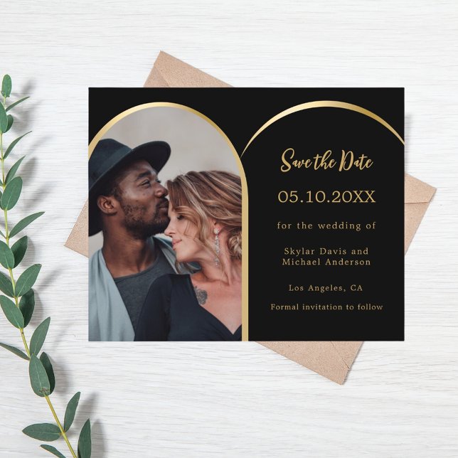 Photo arch black wedding Save the Date Flyer (Creator Uploaded)
