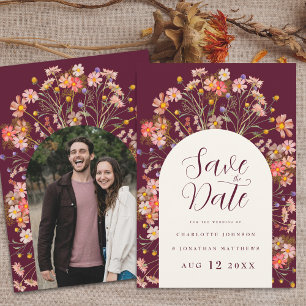 Photo Arch Boho Fall Rustic Wildflower Wedding Save The Date