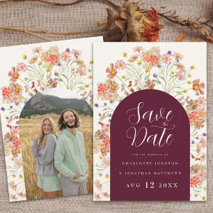 Photo Arch Boho Fall Rustic Wildflower Wedding Save The Date
