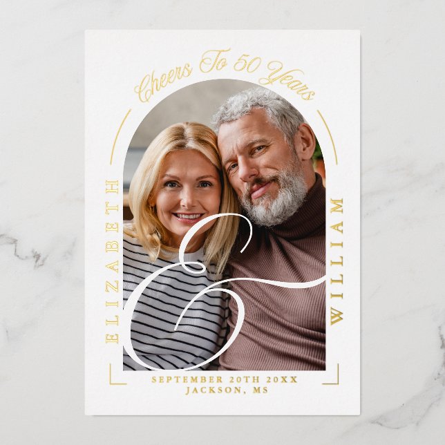 Photo Arch Calligraphy 50th Wedding Anniversary (Front)
