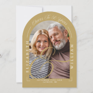 Photo Arch Calligraphy 50th Wedding Anniversary Invitation