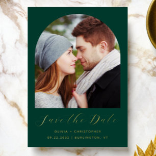 Photo Arch Emerald Green Gold Save the Date