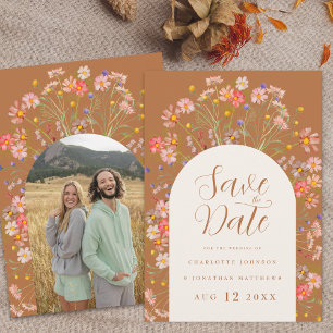 Photo Arch Floral Wildflower Boho Wedding Save The Date
