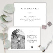 Photo Arch Simple Typography QR CodeSave The Date
