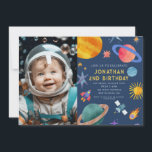 Photo Astronaut Planets Space Boy  Birthday Invitation<br><div class="desc">Astronaut Planets Space Boy  Birthday Invitation 
You can customise your invitations by choosing from so many different paper types,  shapes and texts of your choosing to make it unique and special.</div>