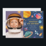 Photo Astronaut Planets Space Boy  Birthday Invitation<br><div class="desc">Astronaut Planets Space Boy  Birthday Invitation 
You can customise your invitations by choosing from so many different paper types,  shapes and texts of your choosing to make it unique and special.</div>