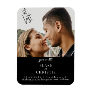 Photo At Last Black Wedding Save the Date Magnet