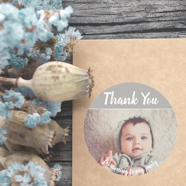Photo Baby Birthday Thank You  Stickers (thank you baby stickers)