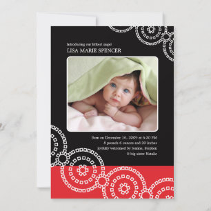 Photo Baby Black Bandhini Birth Announcement