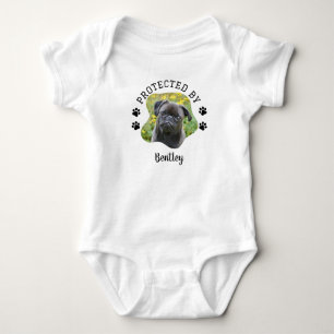 Photo Baby Clothes Protected By Dog Personalised Bodysuit