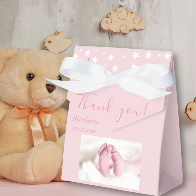 Photo Baby shower Party Pink Favour Box (Creator Uploaded)