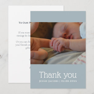 Photo baby shower thank you card