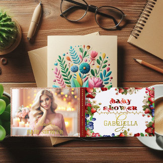 Photo Baby Shower Very Berry Sweet Strawberry Cute Guest Book