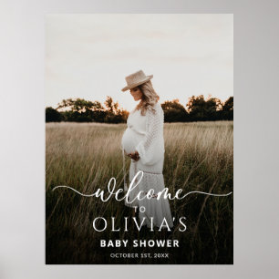 Photo Baby Shower Welcome Sign Template, Modern 