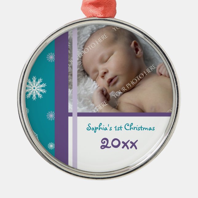 Photo Baby's 1st Christmas Ornament (Front)
