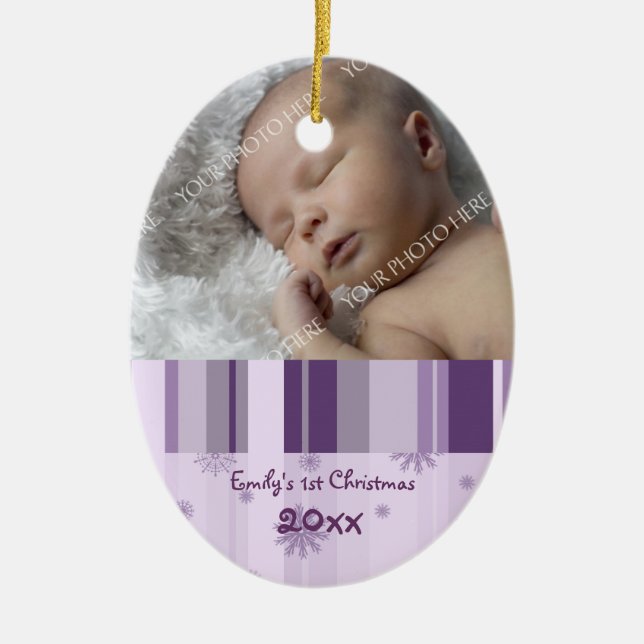 Photo Baby's 1st Christmas Ornament (Front)