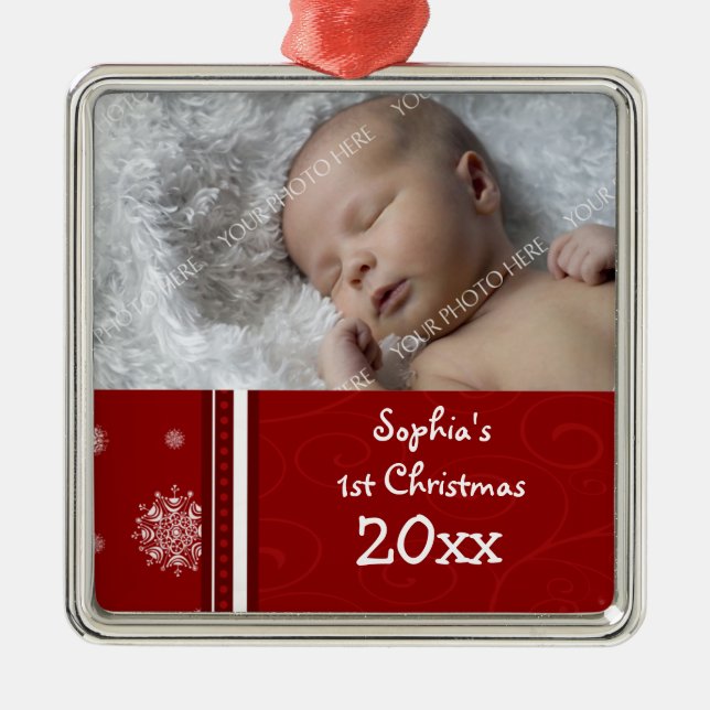 Photo Baby's 1st Christmas Ornament (Front)