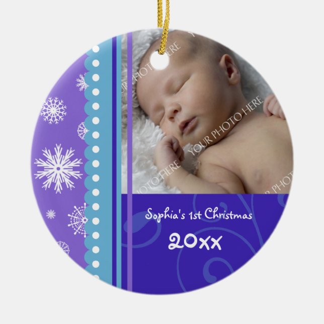 Photo Baby's 1st Christmas Ornament (Front)