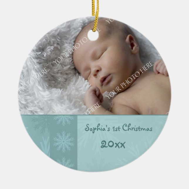 Photo Baby's 1st Christmas Ornament (Front)