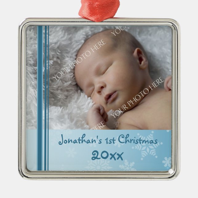 Photo Baby's 1st Christmas Ornament (Front)