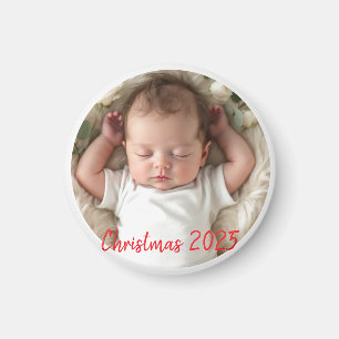 Photo Baby's First Christmas Holiday Personalise Magnet