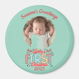 Photo BABY'S First Christmas Personalise Magnet