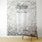 Photo Backdrop 50th Birthday Silver Glitter Lights