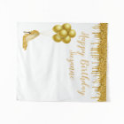Photo Backdrop Happy Birthday Party Gold Glitter