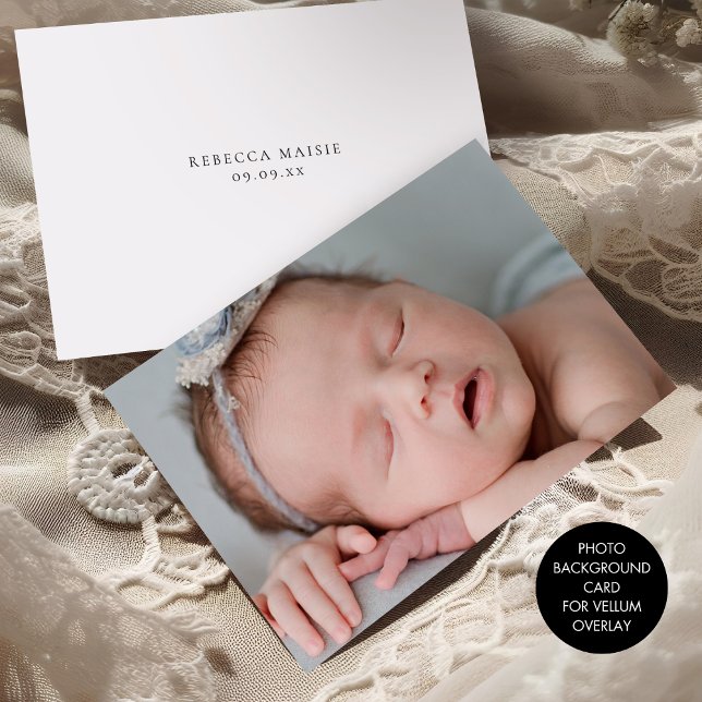 Photo Background for Vellum Birth Announcement (Front and back view)