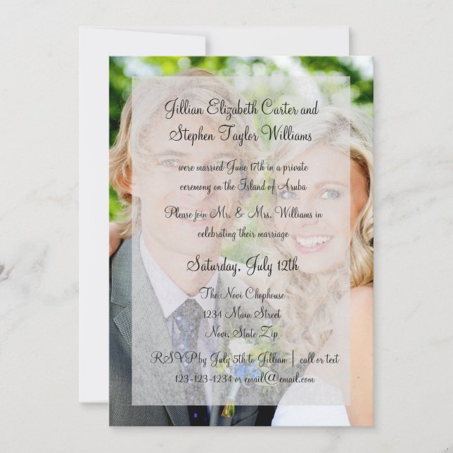 Photo Background Overlay - Wedding Announcement (Front)