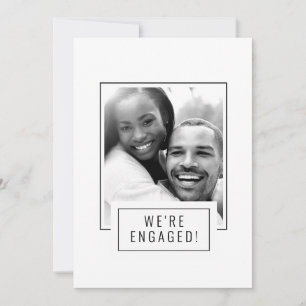 Photo Badge B/W Photo White Engagement Card