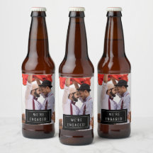Photo Badge | Engagement Announcement | Beer Label
