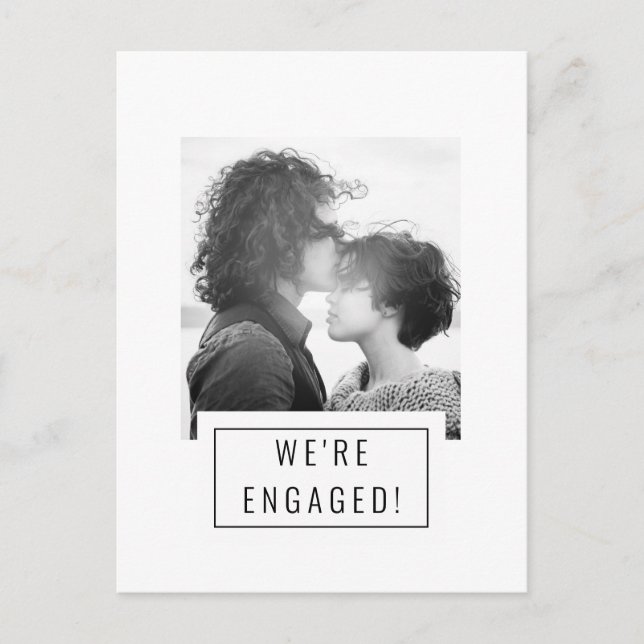 Photo Badge | Engagement Announcement | Postcard (Front)