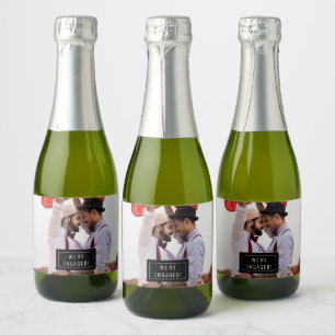 Photo Badge   Engagement   Mini Sparkling Wine Lab Label