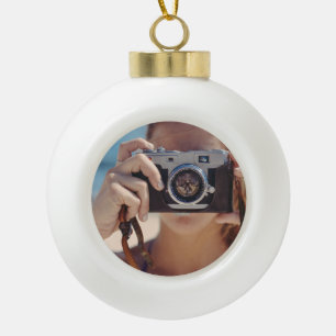 Photo Ball Ornament - Ceramic Holiday Keepsake