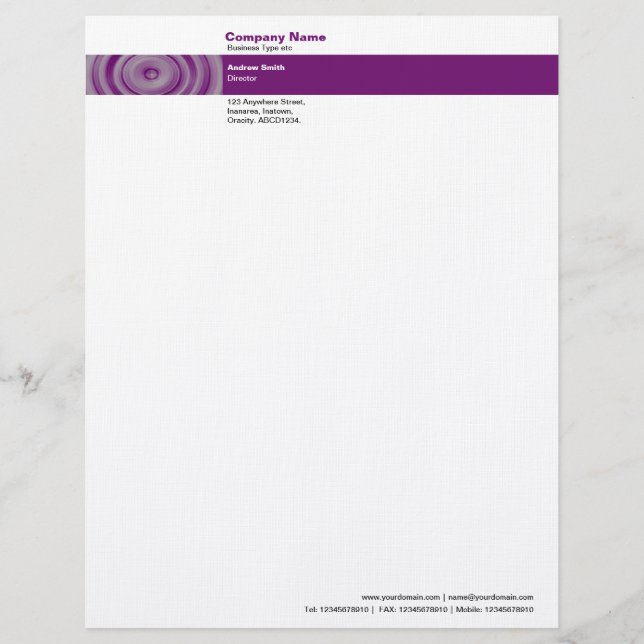Photo Band - Abstract Wheel 02 Customised Letterhead (Front)