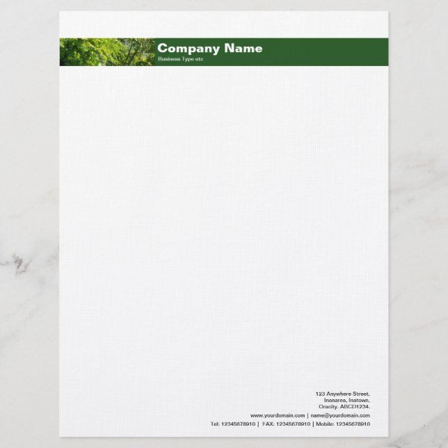 Photo Band v2 - Trees Customised Letterhead (Front)
