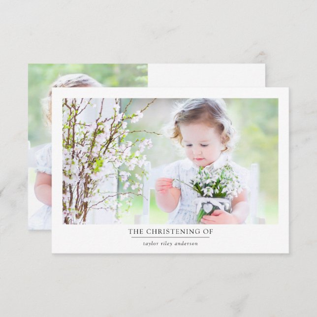 Photo Baptism Christening  Thank You Card (Front/Back)