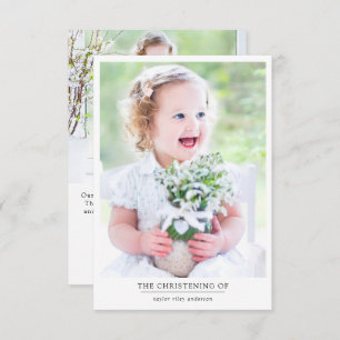Photo Baptism Christening Thank You Card