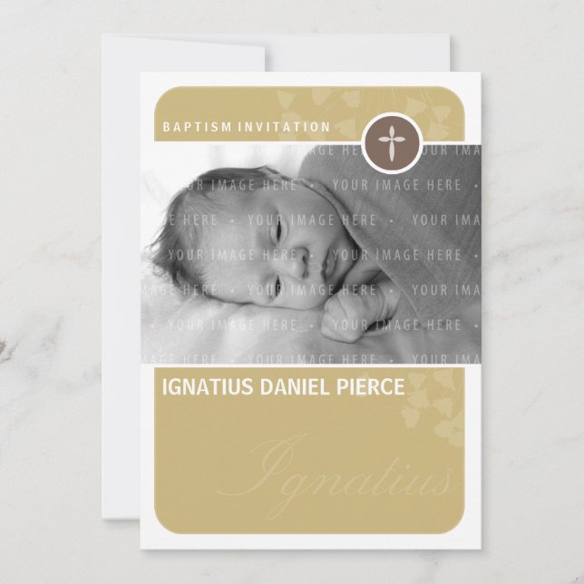 PHOTO BAPTISM INVITATION :: heart spot 6P (Front)