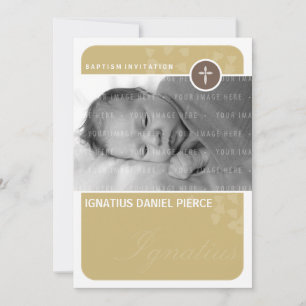 PHOTO BAPTISM INVITATION :: heart spot 6P