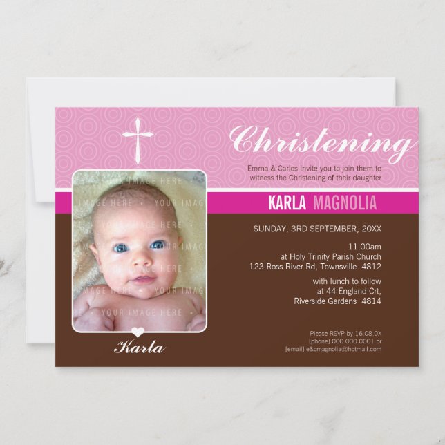 PHOTO BAPTISM INVITE :: peace 3 L (Front)