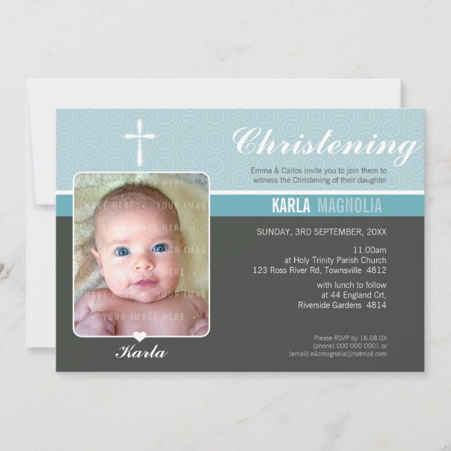 PHOTO BAPTISM INVITE :: peace 5 L (Front)