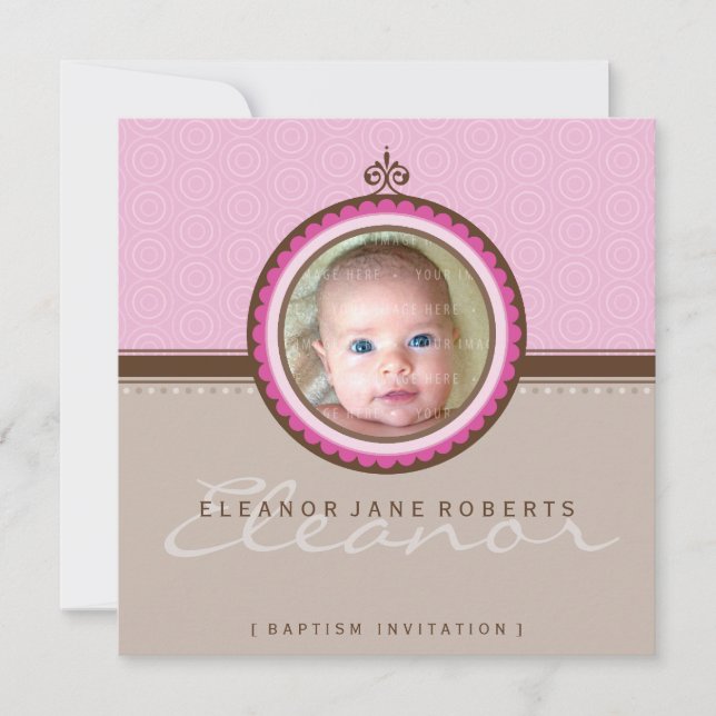 PHOTO BAPTISM INVITES :: fanciful 3SQ (Front)