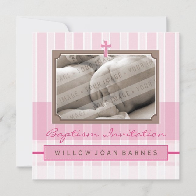 PHOTO BAPTISM INVITES :: stylishly 2SQ (Front)