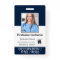 Photo, Barcode, Name and Logo Navy Blue ID Badge