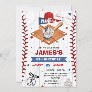 Photo Baseball Birthday Invitation