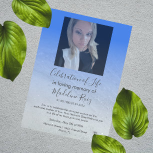 Photo Beach Transparency Celebration of Life Invitation
