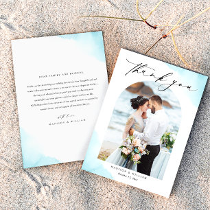Photo Beach  Wedding Thank You Card