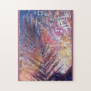 photo, beautiful leaf in nature in pastel puzzle